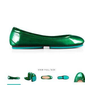 Tieks by Gavrieli Emerald Green Patent Ballet Flats Women's Size 11